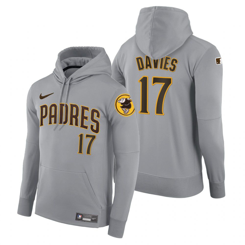 Men Pittsburgh Pirates #17 Davies gray road hoodie 2021 MLB Nike Jerseys->customized mlb jersey->Custom Jersey